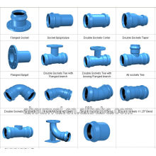 Ductile iron fittings for PVC pipe (push-on socket)